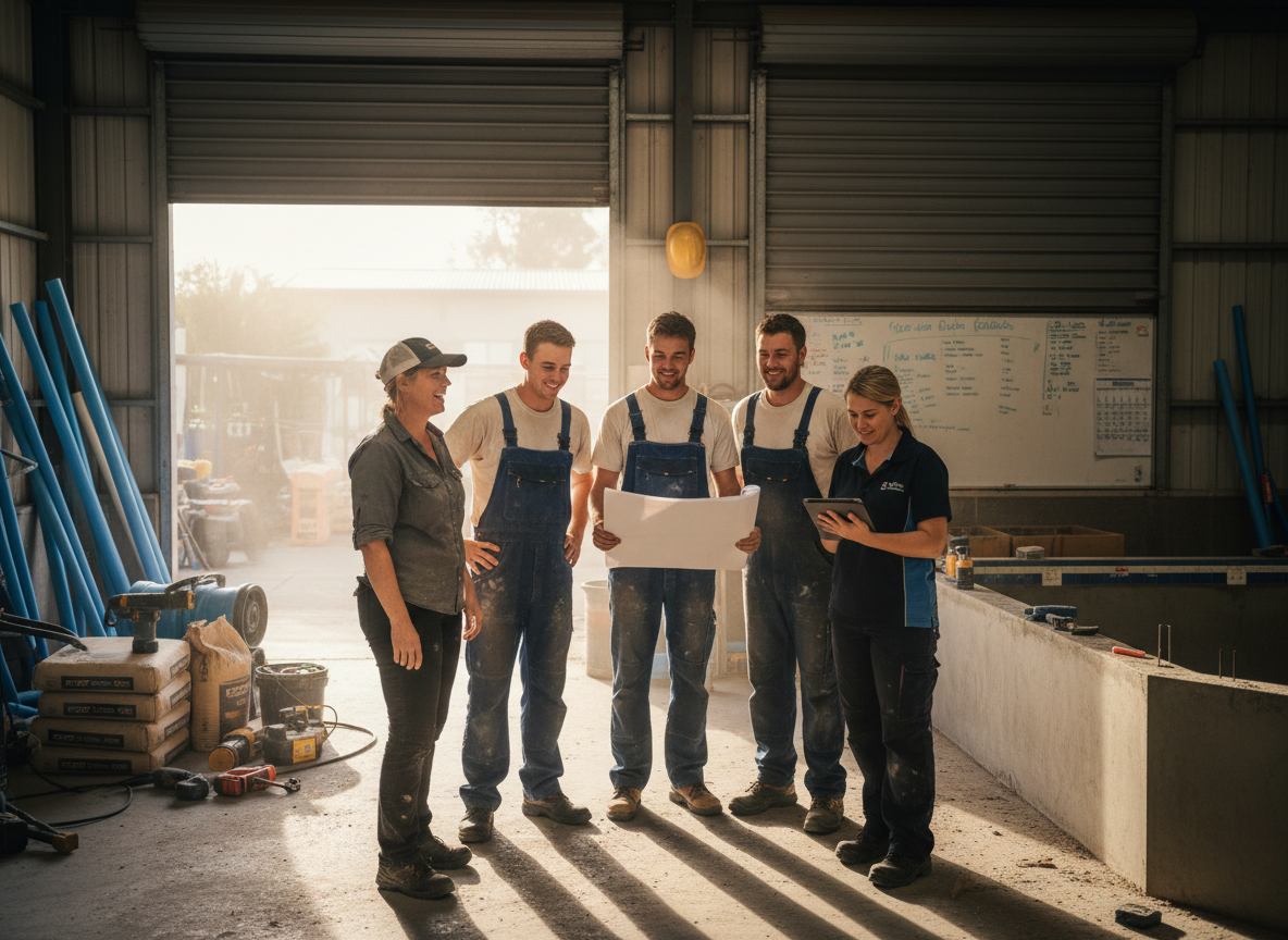The Pool Builders Brisbane Test B team